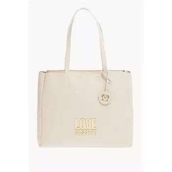 Сумка-тоут LOVE из искусственной кожи с золотым логотипом Moschino, Beige