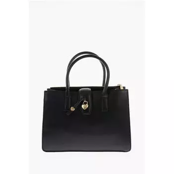 Сумка-тоут LOVE из искусственной кожи с подвеской в виде золотого сердца Moschino, Black