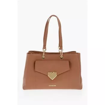 Сумка-тоут LOVE из искусственной кожи с золотым логотипом Moschino, Brown