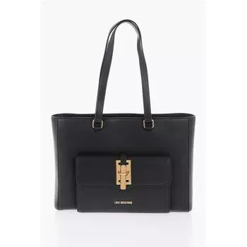 Сумка-тоут LOVE из искусственной кожи с золотистыми деталями Moschino, Black