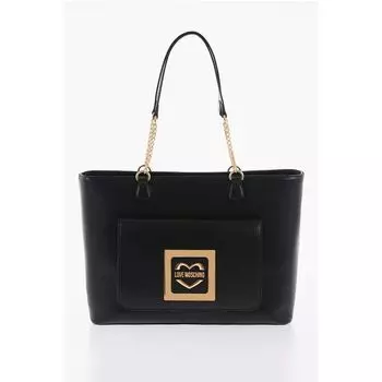 Сумка-тоут LOVE из искусственной кожи с золотистыми деталями Moschino, Black