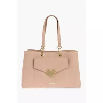 Сумка-тоут LOVE из искусственной кожи с золотым логотипом Moschino, Beige