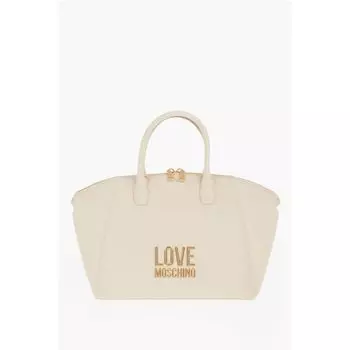 Сумка-тоут LOVE из искусственной кожи с золотым логотипом Moschino, Beige