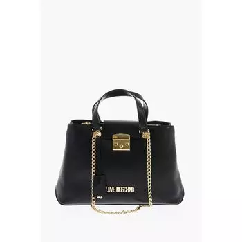 Сумка-тоут LOVE LUCILLE из текстурированной искусственной кожи с двойным отделением Moschino, Black