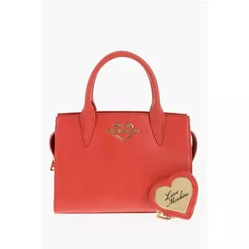 Сумка-тоут LOVE однотонного цвета с золотым логотипом Moschino, Red