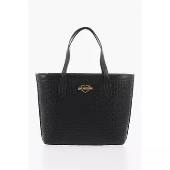 Сумка-тоут LOVE VALENTINA из искусственной кожи с сердечками по всей поверхности Moschino, Black