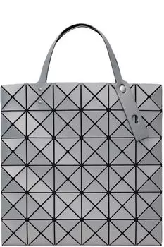 Сумка-тоут Lucent W серо-серебристого цвета BAO BAO ISSEY MIYAKE