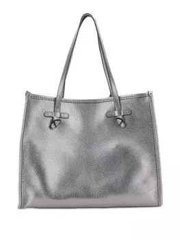 Сумка-тоут MARCELLA CLUB из кожи с металлическим покрытием, серебряный