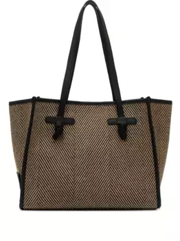 Сумка-тоут Marcella с узором в елочку GIANNI CHIARINI, коричневый