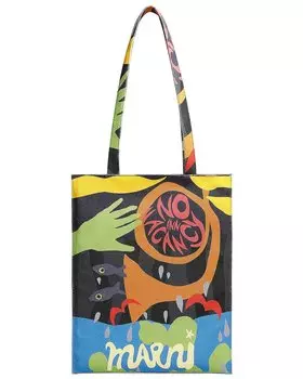 Сумка-тоут Marni X No Vacancy Inn Flat Tote In Neptune, цвет Neptune