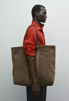 Сумка-тоут Massimo Dutti, хаки