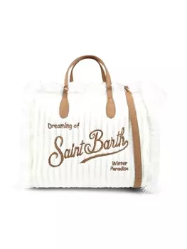 Сумка-тоут MC2 Saint Barth Kids с вышитым логотипом, белый