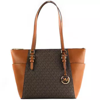 Сумка-тоут Michael Kors Charlotte Signature, коричневый