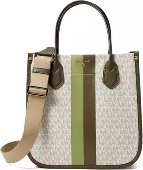 Сумка-тоут Michael Kors Heidi North/South Canvas светло-шалфейно-оливкового цвета, один размер