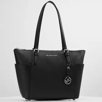 Сумка-тоут Michael Kors Jet Set, черный/серебрянный