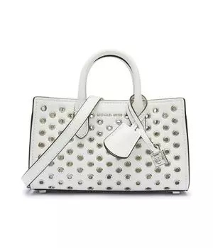 Сумка-тоут Michael Kors кожаная с заклепками, белый