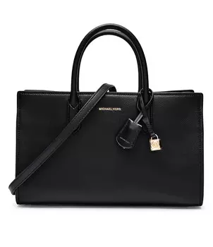 Сумка-тоут Michael Kors с золотым замочком и ремнем, черный
