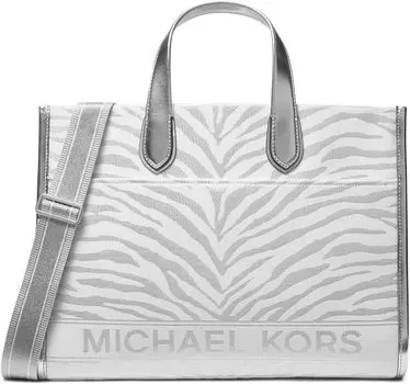 Сумка-тоут MICHAEL Michael Kors Gigi Large Grab Tote, цвет Silver Multi
