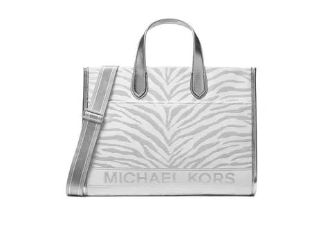 Сумка-тоут MICHAEL Michael Kors Gigi Large Grab Tote, цвет Silver Multi