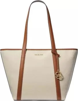 Сумка-тоут MICHAEL Michael Kors Jet Set Travel Large Top Zip Tote, цвет Natural/Luggage