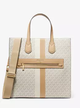 Сумка-тоут Michael Michael Kors Kempner Large Logo Stripe, ванильный