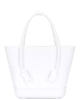 Сумка-тоут Mini Arco для покупок Bottega Veneta, цвет Chalk & Silver
