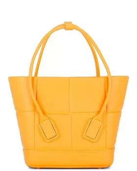 Сумка-тоут Mini Arco для покупок Bottega Veneta, цвет Tangerine & Silver