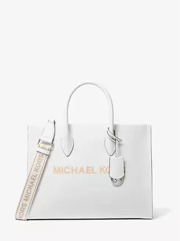 Сумка-Тоут Mirella среднего размера из шагреневой кожи Michael Kors, белый