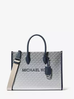 Сумка-Тоут Mirella среднего размера с логотипом омбре Michael Kors, синий