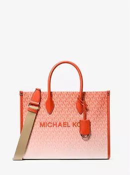 Сумка-Тоут Mirella среднего размера с логотипом омбре Michael Kors, красный