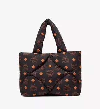 Сумка-тоут Mnchen Quilted из нейлона Maxi Monogram MCM, черный