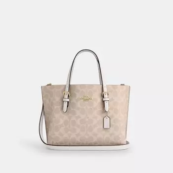 Сумка-тоут Mollie 25 COACH, цвет gold/sand/chalk