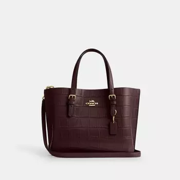 Сумка-тоут Mollie 25 COACH, цвет gold/merlot