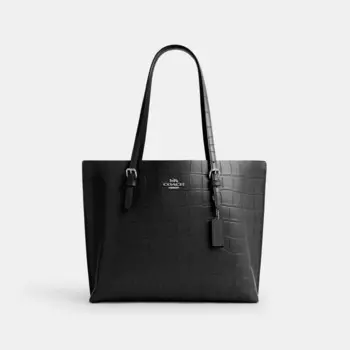 Сумка-тоут Mollie COACH, серебряный/черный