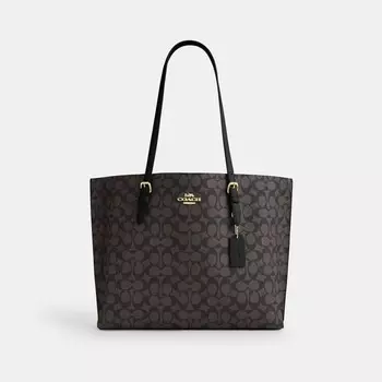 Сумка-тоут Mollie COACH, золотой/коричневый/черный