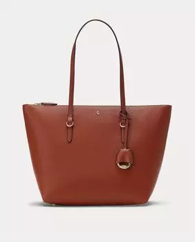 Сумка-тоут на молнии цвета верблюжьего цвета Lauren Ralph Lauren, коричневый