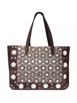 Сумка-тоут Nellcte размера мини VALENTINO GARAVANI, коричневый