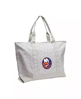 Сумка-тоут New York Islanders с леопардовым узором Logo Brands, белый