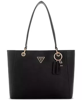 Сумка-тоут Noelle Medium с двумя отделениями и застежкой-молнией сверху GUESS, черный