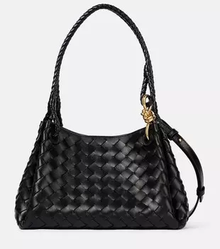 Сумка-тоут Parachute Medium из плетеной кожи Intrecciato Bottega Veneta, Black-M Brass