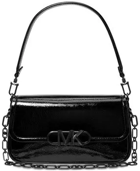 Сумка-тоут parker medium convertible кожаная наплечная сумка Michael Kors, черный