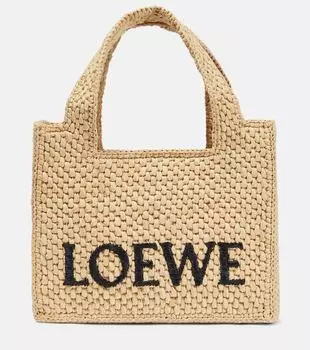 Сумка-тоут paula's из рафии с логотипом ibiza Loewe, бежевый