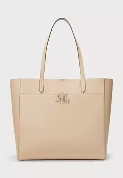 Сумка-тоут PEBBLED LEATHER LARGE CAMERYN TOTE BAG Lauren Ralph Lauren, песочный
