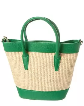Сумка-тоут Persaman New York Rosalie из рафии и кожи, зеленый