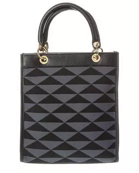 Сумка-тоут Persaman New York Stella из ткани и кожи, черный