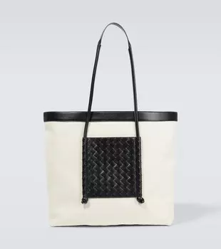 Сумка-тоут Portello из парусины Bottega Veneta, разноцветный