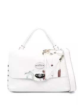 Сумка-тоут Postina с графичным принтом Zanellato, белый