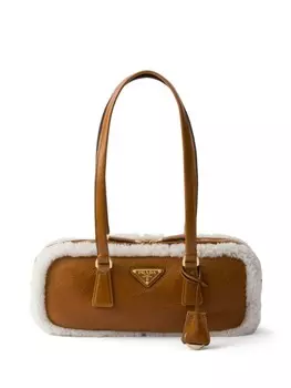 Сумка-тоут Prada из овчины, коричневый