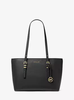 Сумка-Тоут Quinn среднего размера из шагреневой кожи Michael Kors, черный