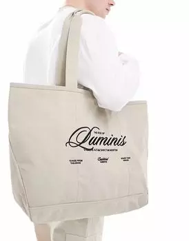 Сумка-тоут River Island с логотипом Luminis цвета светло-каменный
